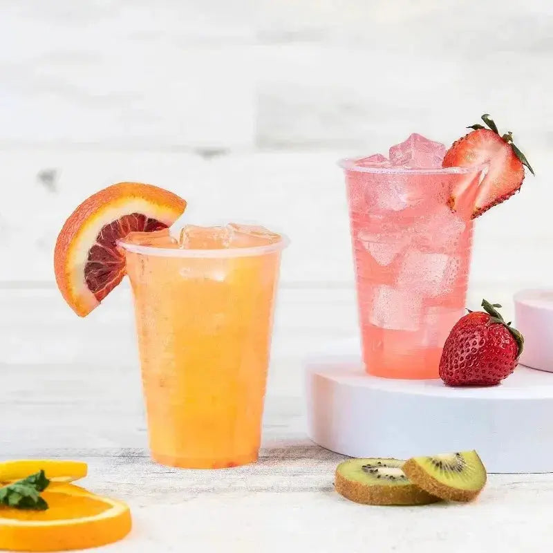 BrightCup Disposable Clear Plastic Cups 50 or 100 Pack Hygienic Outdoor Party Drinking Cups for Picnics and Events