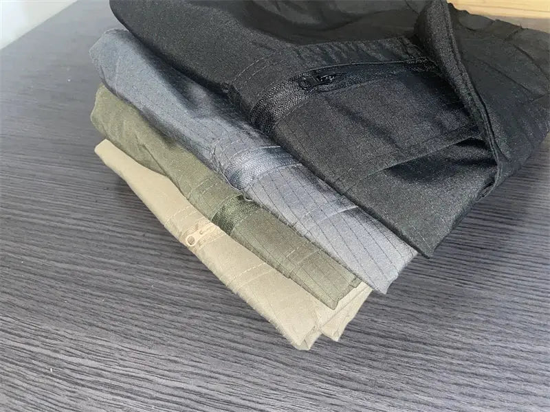 Simples Market men's city cargo pants with multiple pockets; waterproof, wear-resistant fabric, 5 colorways shown