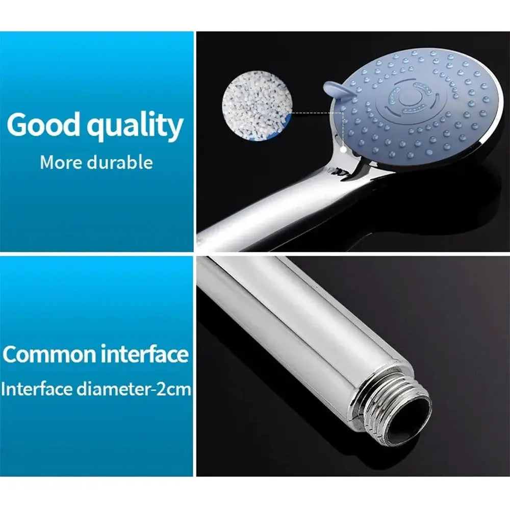 Simples Market chrome hand shower head with universal 2 cm interface adapter