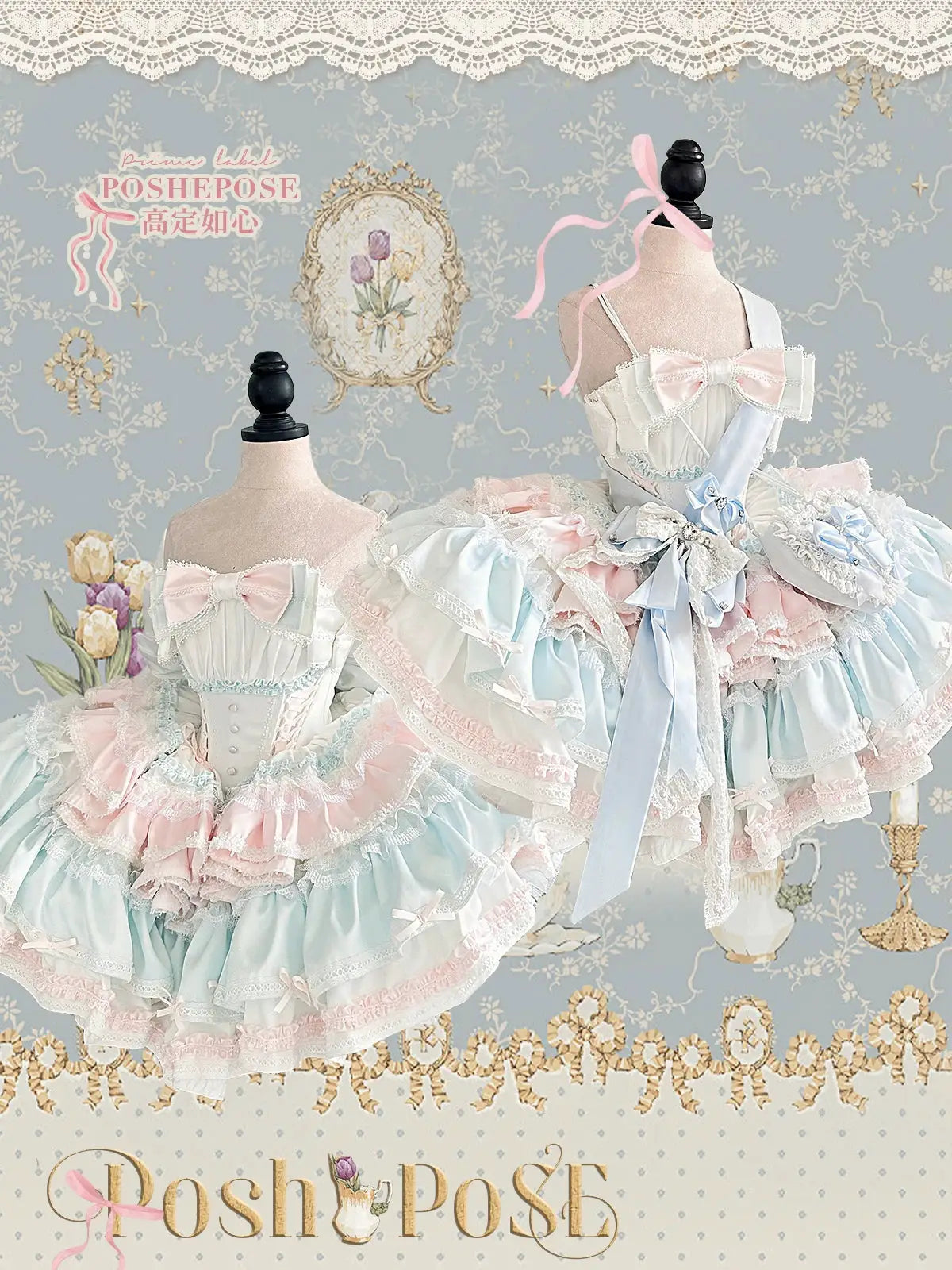 Girls Birthday Lolita Dress Tube Top Satin Bowknot Pettiskirt Mini