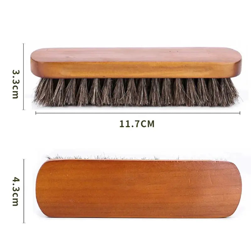 Jetting Horsehair Shoe Cleaning Brush With Wood Handle for Leather Shoes Polishing and Care