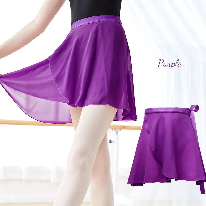 LunaDance Chiffon Wrap Ballet Skirt For Girls And Women Tie Up Tutu Dance Skirt In 19 Colors