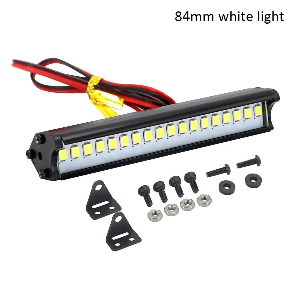 RC Car Roof LED Light Bar 53 to 149 mm Adjustable for One Tenth and One Eighth Scale Crawlers Fits TRX4 And SCX10