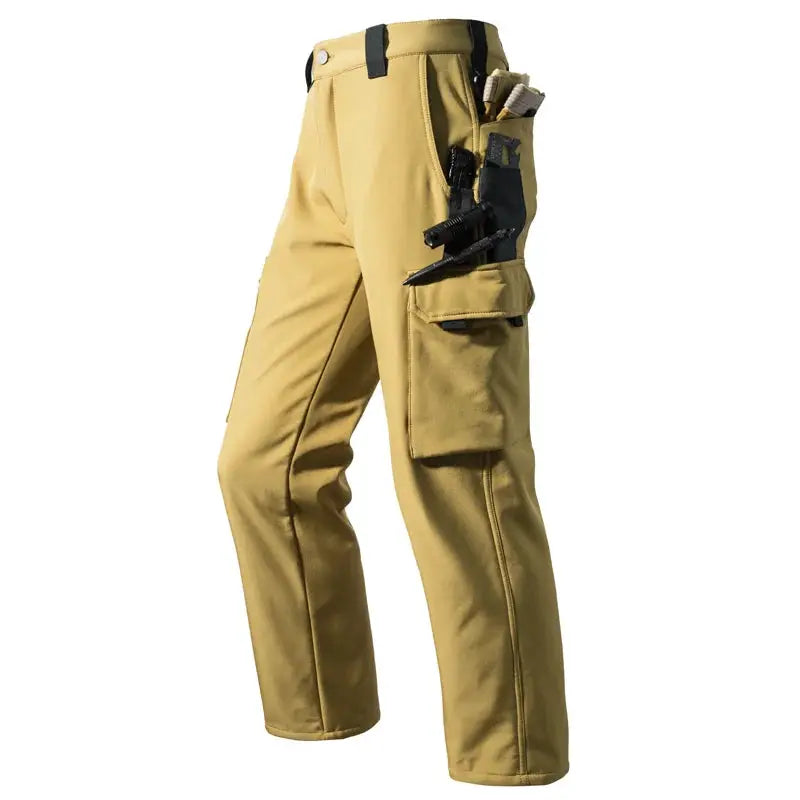Men's City Cargo hiking pants in tan with large side tool pocket