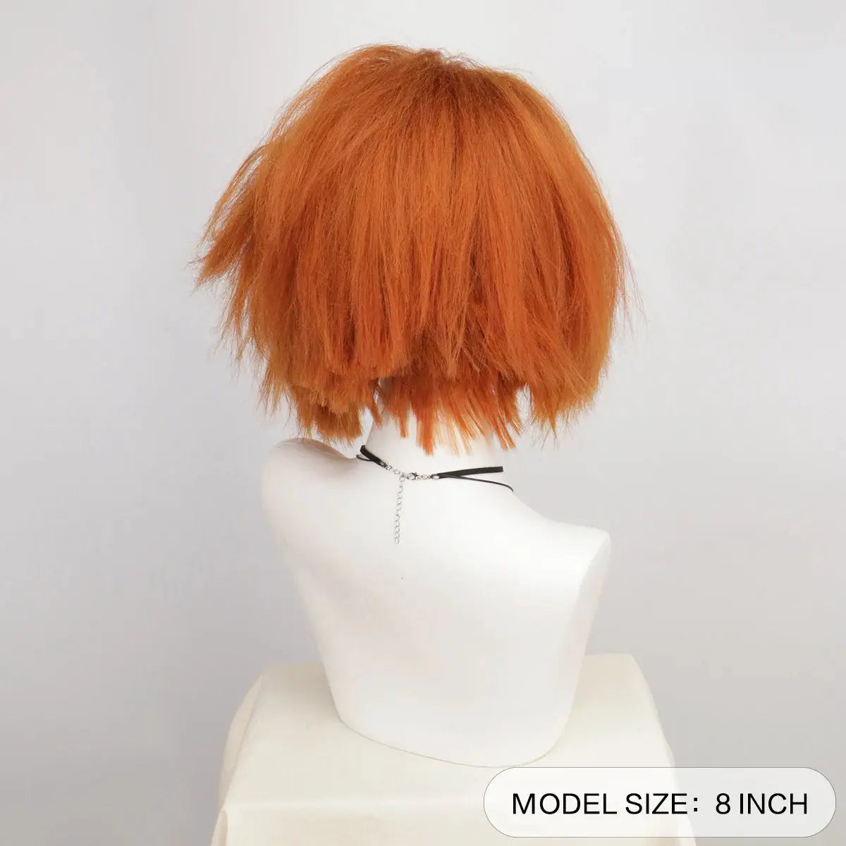 Cosplay wig, orange short, heat-resistant, Chucky-inspired style