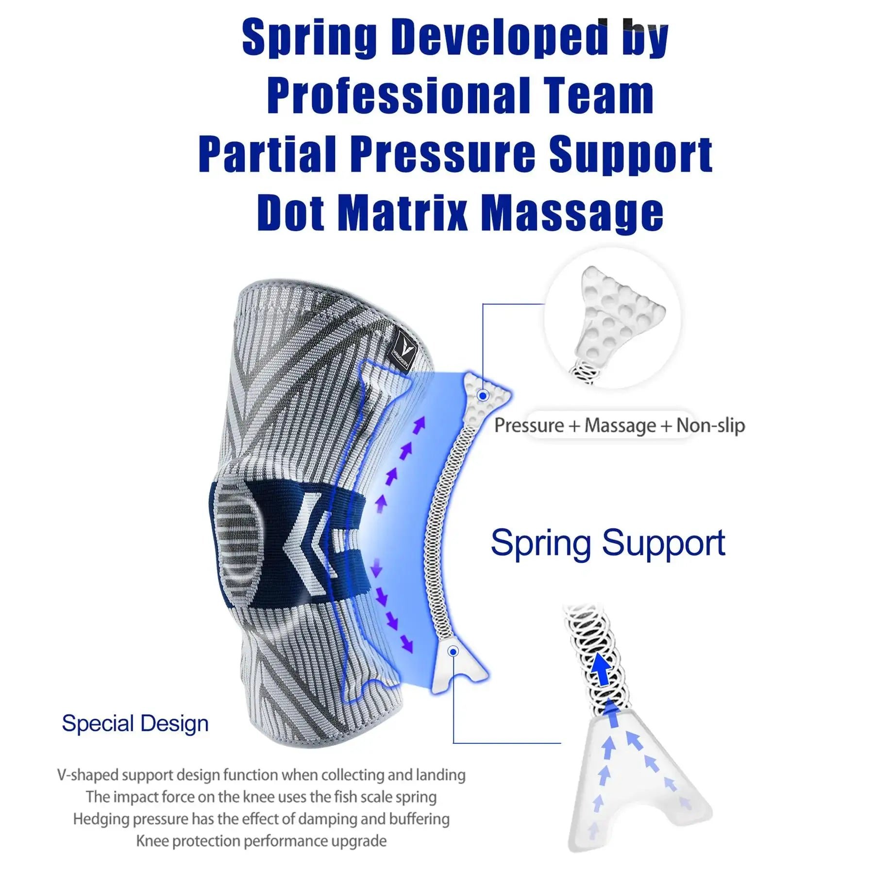 2025 Latest Knee Support For Men Elastic Knee Brace With Silicone Spring For Basketball And Volleyball