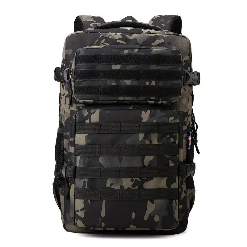 TrailForge Tactical Camouflage Backpack Military Style Large Capacity Multi Layer Hiking And Camping Pack