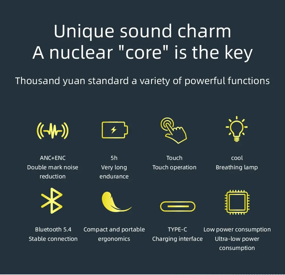 Plus50 ANC+ENC true wireless earphones by Simples Market with LED display and smart touch
