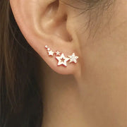 Shiny Star Stud Earrings for Women Zircon Rhinestones Mini Star Jewelry Gift for Parties and Birthdays