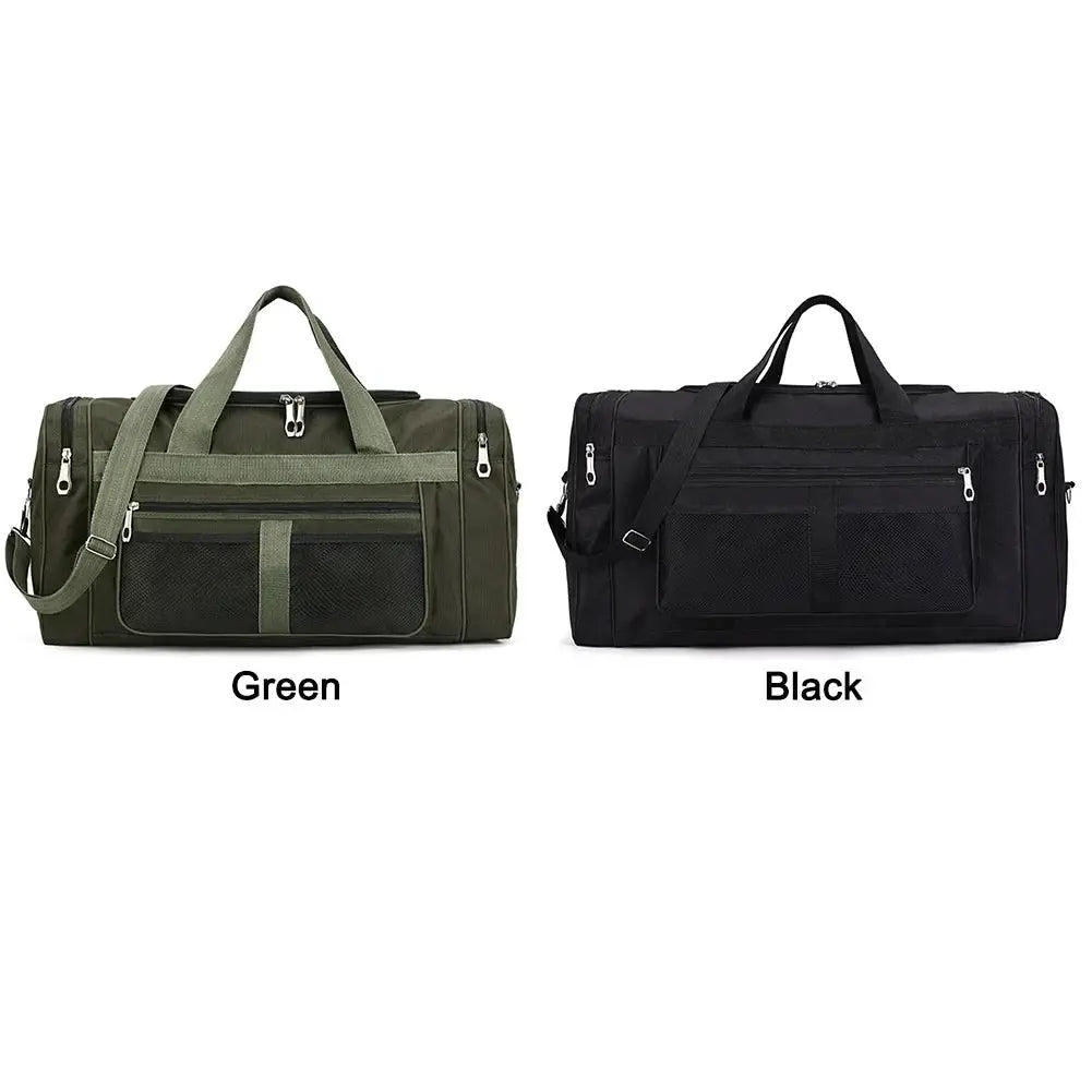 Two Oxford dry-wet separation gym bags in green and black, large-capacity, waterproof, Simples Market