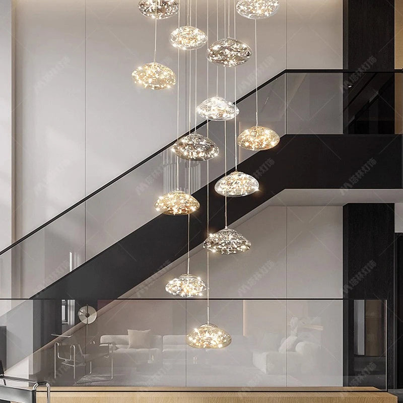 Modern pendant lights by Simples Market; 12 crystal glass hanging lamps for dining room and living room