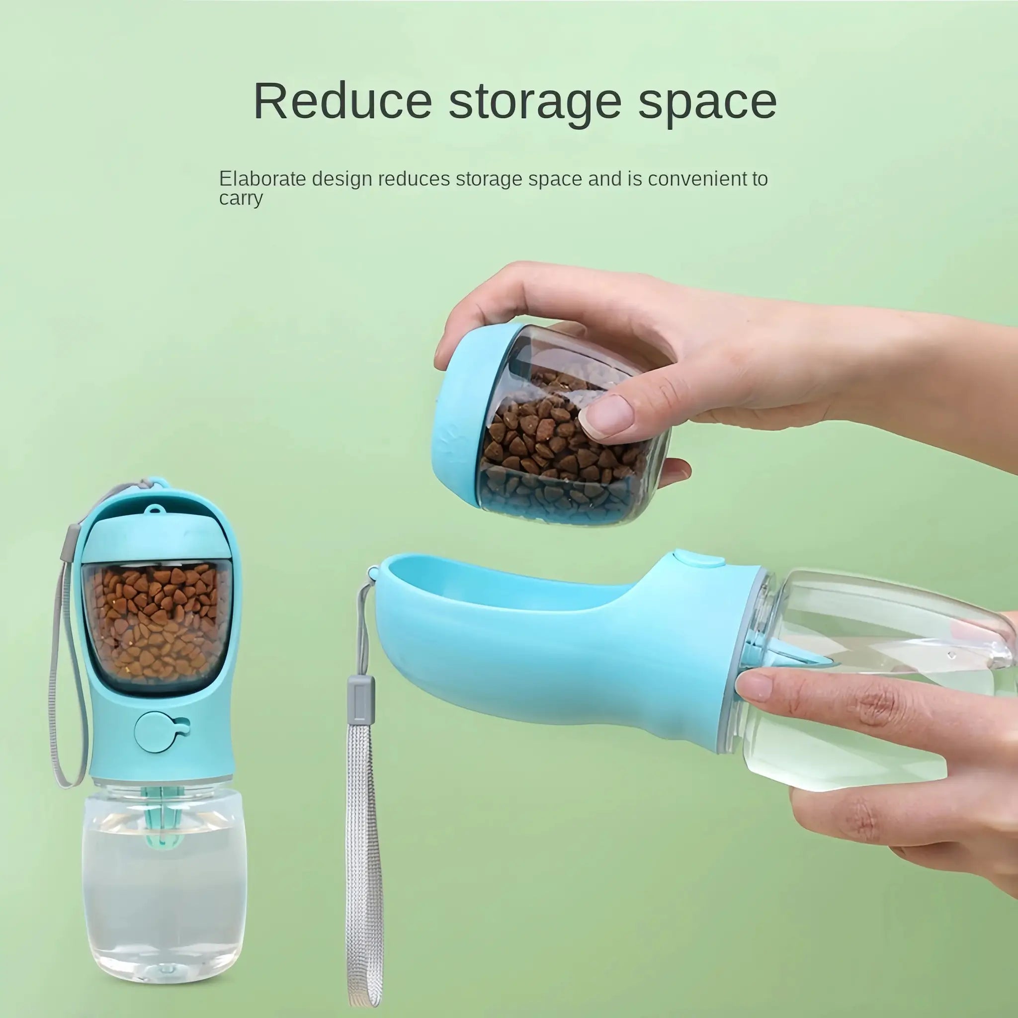 Portable Dog Cat Water Bottle With Storage Food And Water Container Feeder Bowl For Travel Outdoor Pets