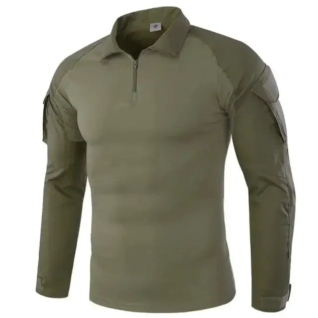 Mens Camouflage Long Sleeve Tactical Shirt For Outdoor Hiking Hunting And Climbing Army Military Style
