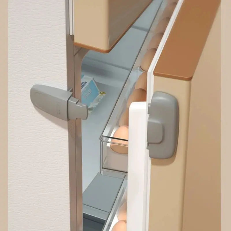 Child safety refrigerator door lock, gray anti-pinch clip, Simples Market, 1 piece