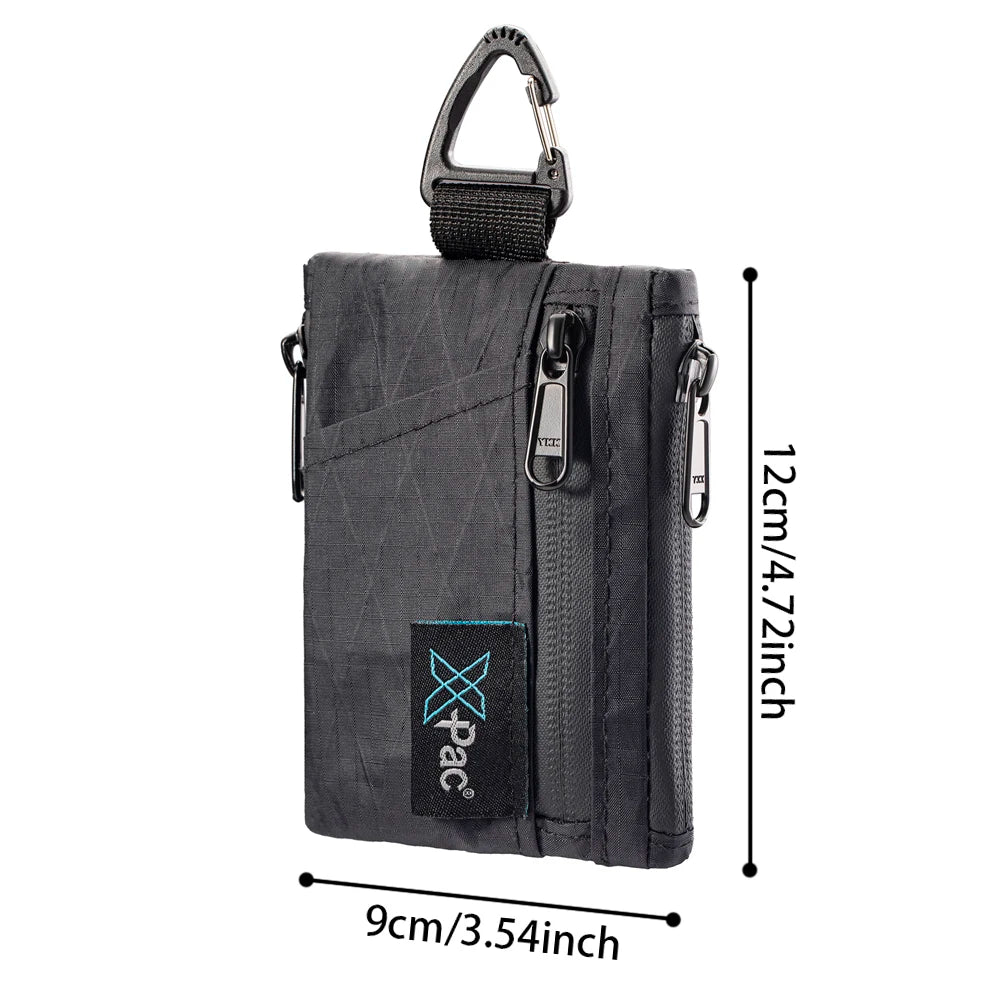 EDC 5-Pocket X-PAC Wallet by Simples Market, black compact pocket organizer with YKK zipper and carabiner