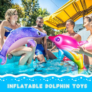 Inflatable Dolphin Rainbow Toy For Ocean Themed Pool Party Beach Birthday Decoration Durable PVC