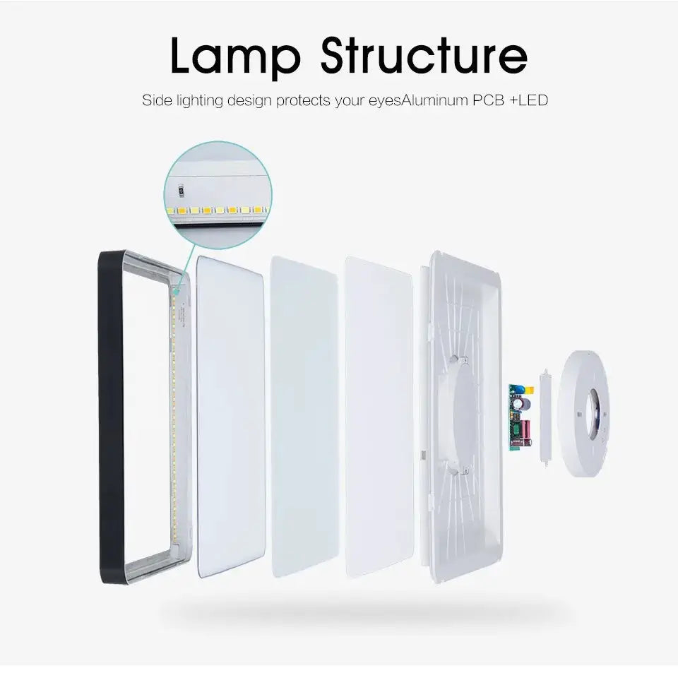 Simples Market MARPOU square LED ceiling lamp in wood grain with Tuya smart app and voice control