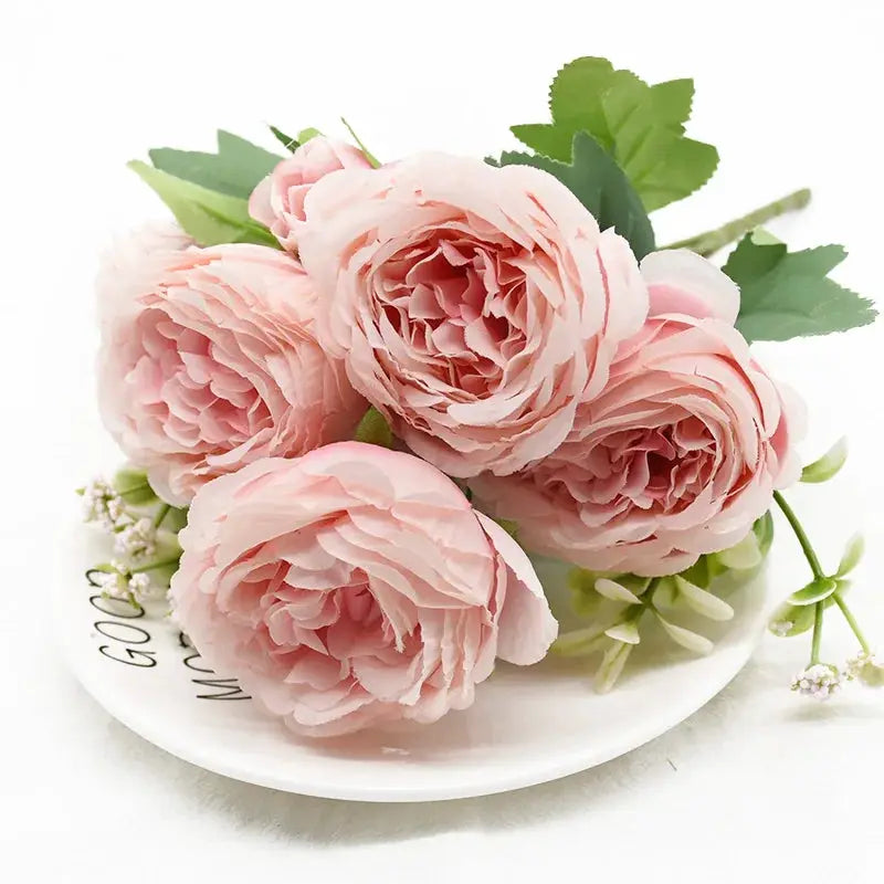 Artificial Peony Bouquet 9 Heads One Bundle for Home Decor Wedding DIY Festival Outdoor Decor Scrapbooking Bonsai Gifts