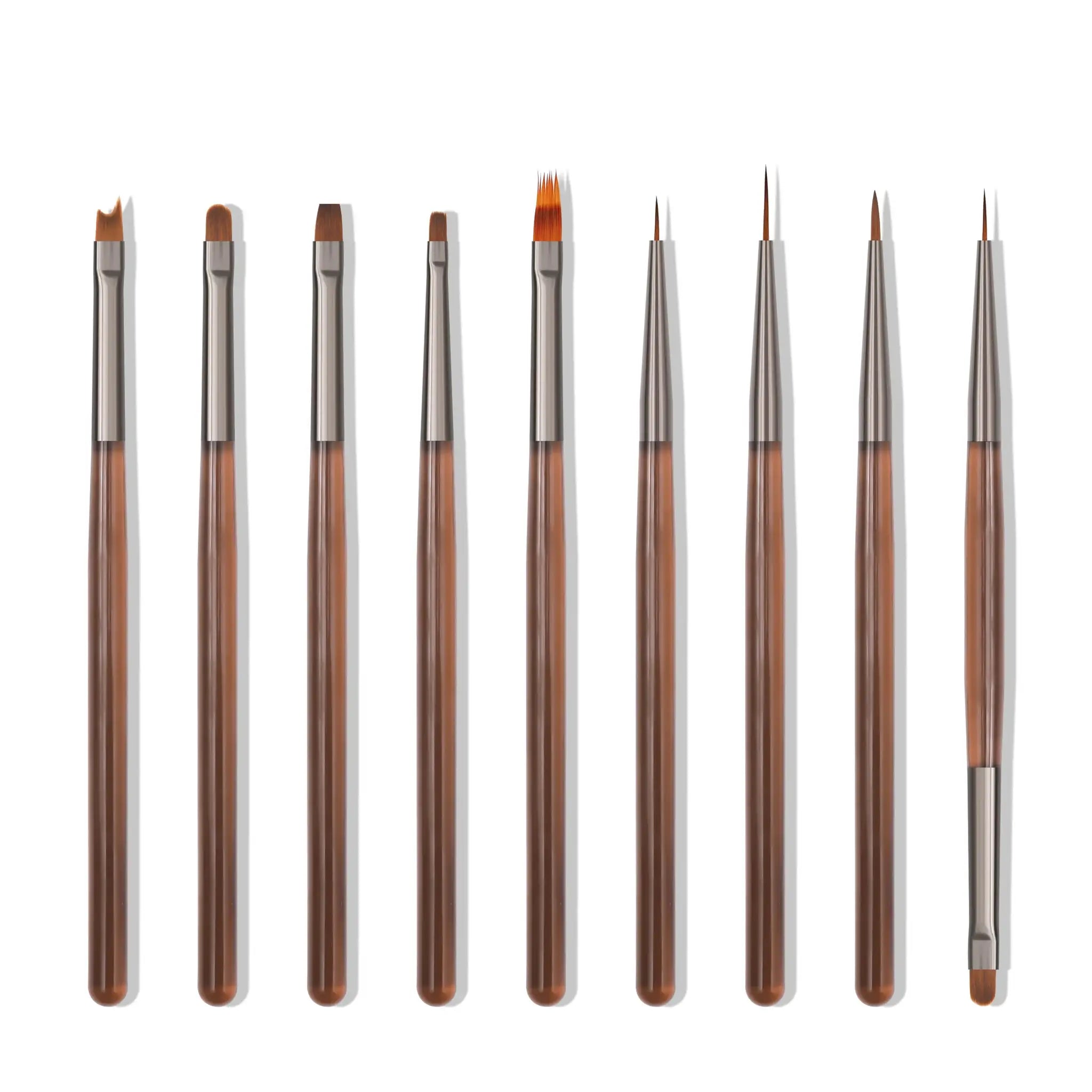 NailCraft 9 Piece Nail Brush Set Liner DIY Painting Pen Set Durable Acrylic Brushes For Precise Nail Art
