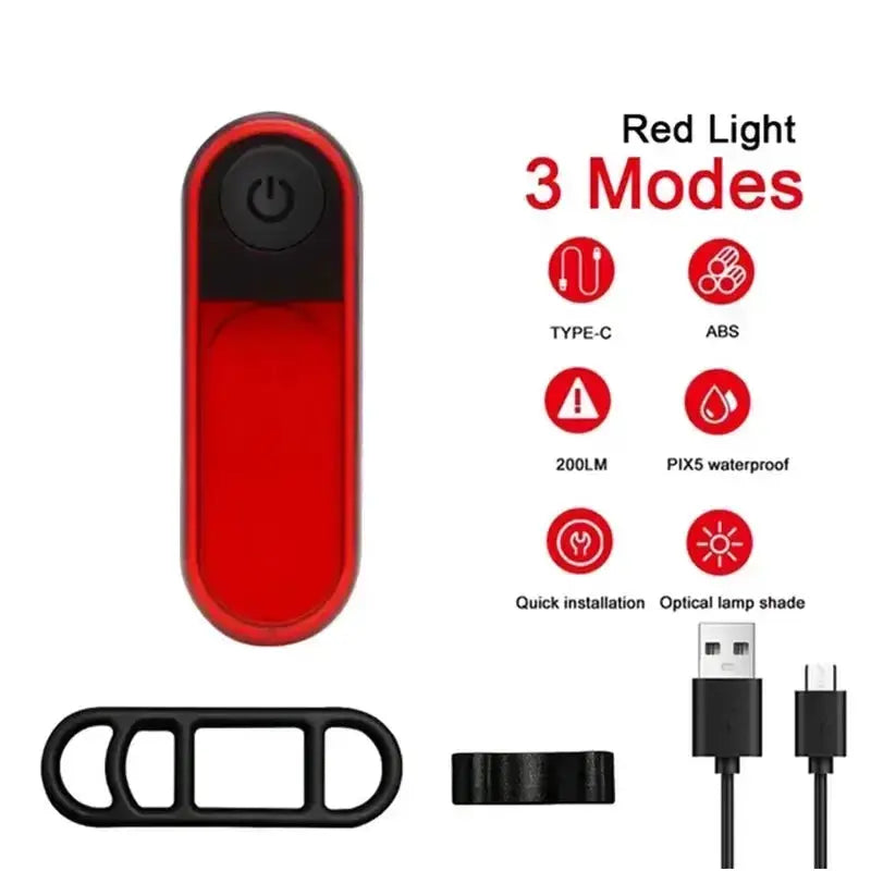 Bucklos Bicycle COB Light Set USB Charging High Visibility Taillight 500lm For MTB And Road Bikes