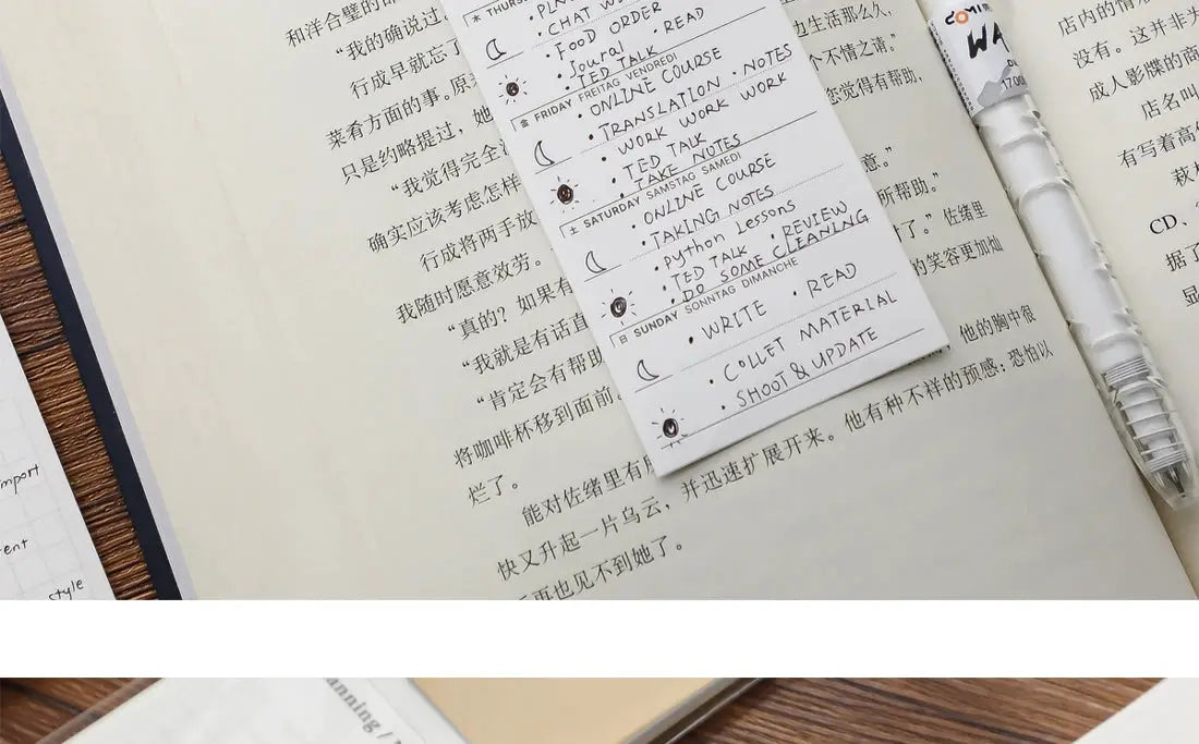MINKYS bookmark-type memo pads, 24 sheets, kawaii weekly planner to-do lists by Simples Market