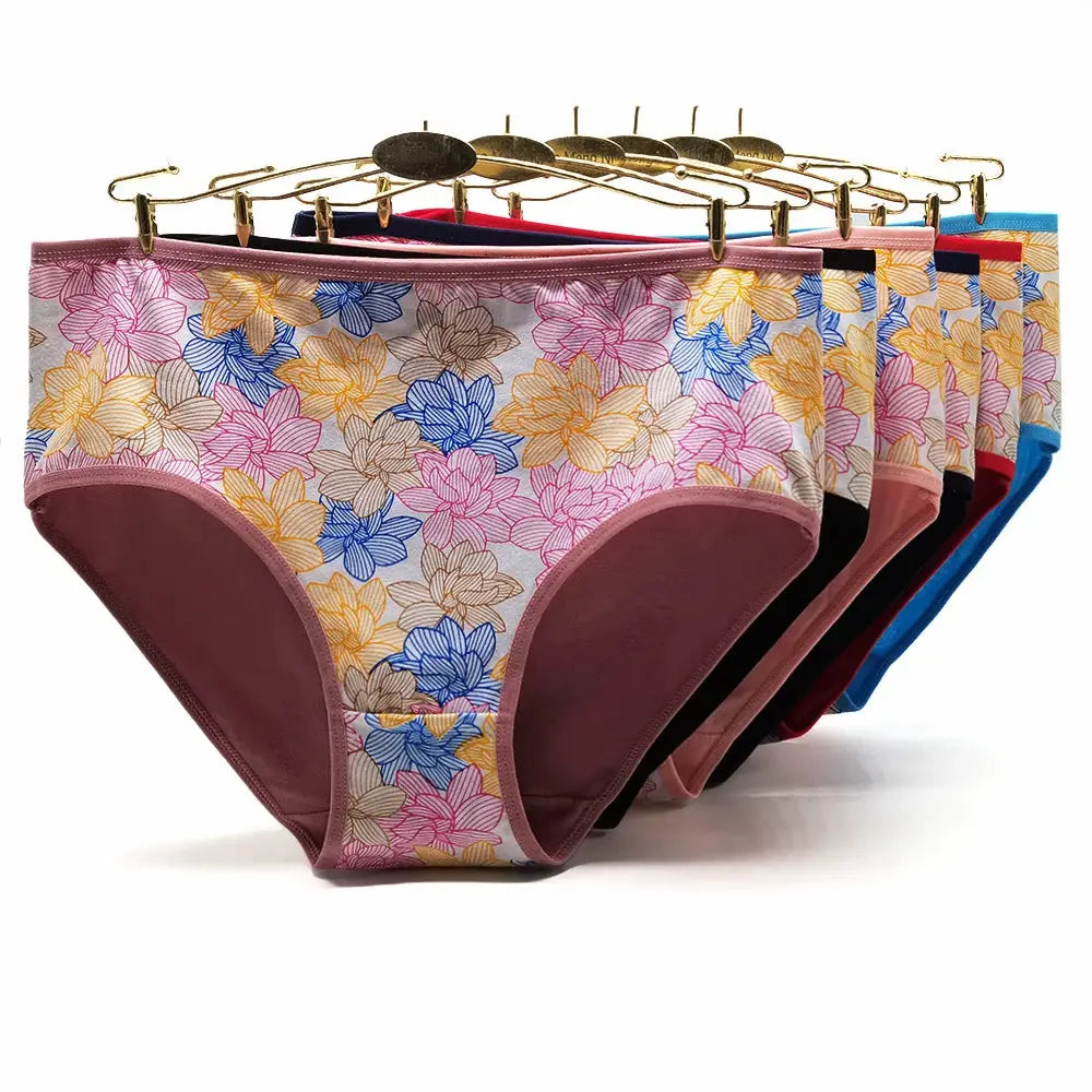 Women’s cotton mid-rise butterfly-print panties by Simples Market, 3-pack in assorted colors