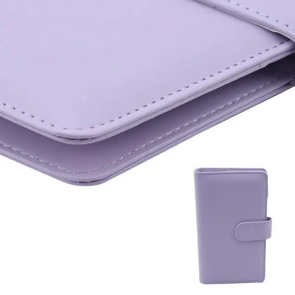 Simples Market lavender leather refillable notebook file folder notepad cover with strap two-item set