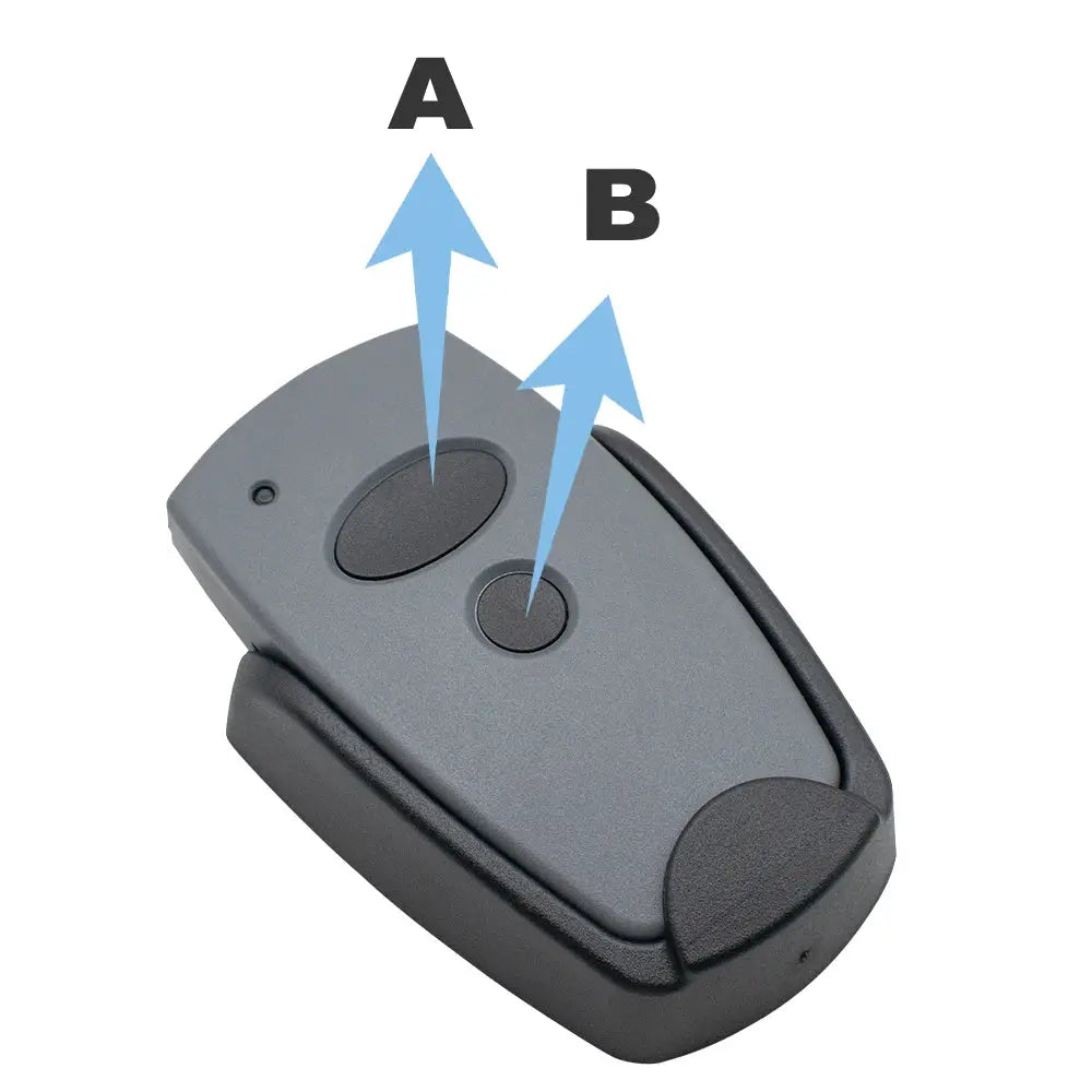 Garage door remote duplicator with two buttons, gray, 868/433MHz