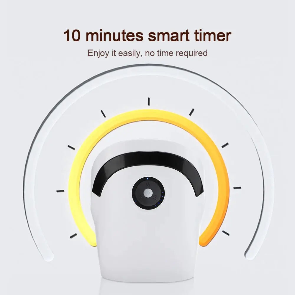 Smart Airbag Hand Massager by Simples Market, wireless white device with yellow ring