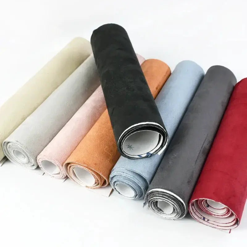 Simples Market synthetic leather self-adhesive suede fabric rolls in 9 colors for car interior trims.