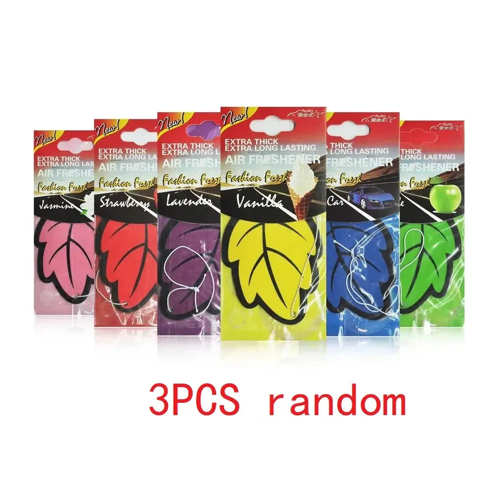 Natural Tea Paper Car Air Freshener Leaf Shape Hanging Scented Vanilla Perfume Fragrance 3 to 60 Pieces