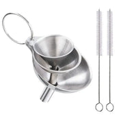 3 Pcs Stainless Steel Kitchen Funnels Set Food Grade 304 Stainless Steel For Filling Bottles Essential Oils Spices