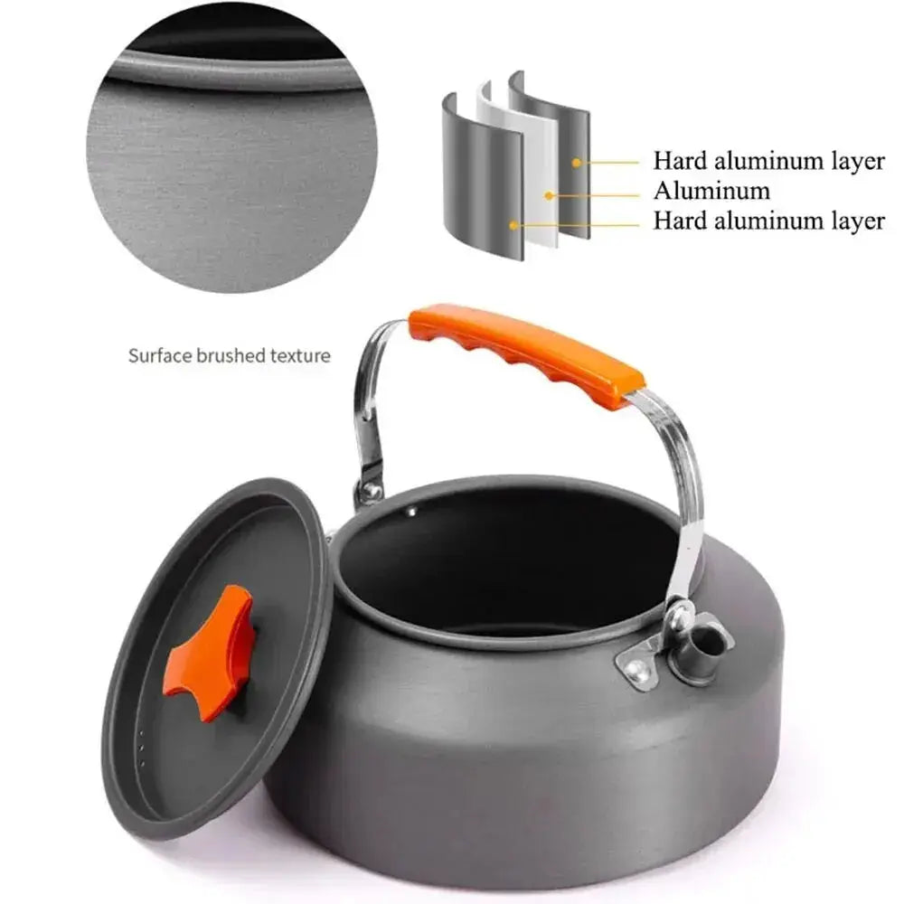 Lightweight Aluminium Alloy Camping Water Kettle Teapot For Outdoor Cooking Travel Hiking Picnics Tableware