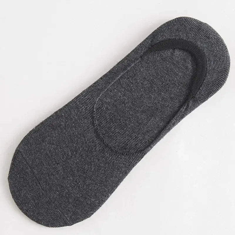 5 Pairs Men Boat Cotton Socks Breathable Invisible Ankle Socks With Non Slip Silicone For Summer And Autumn