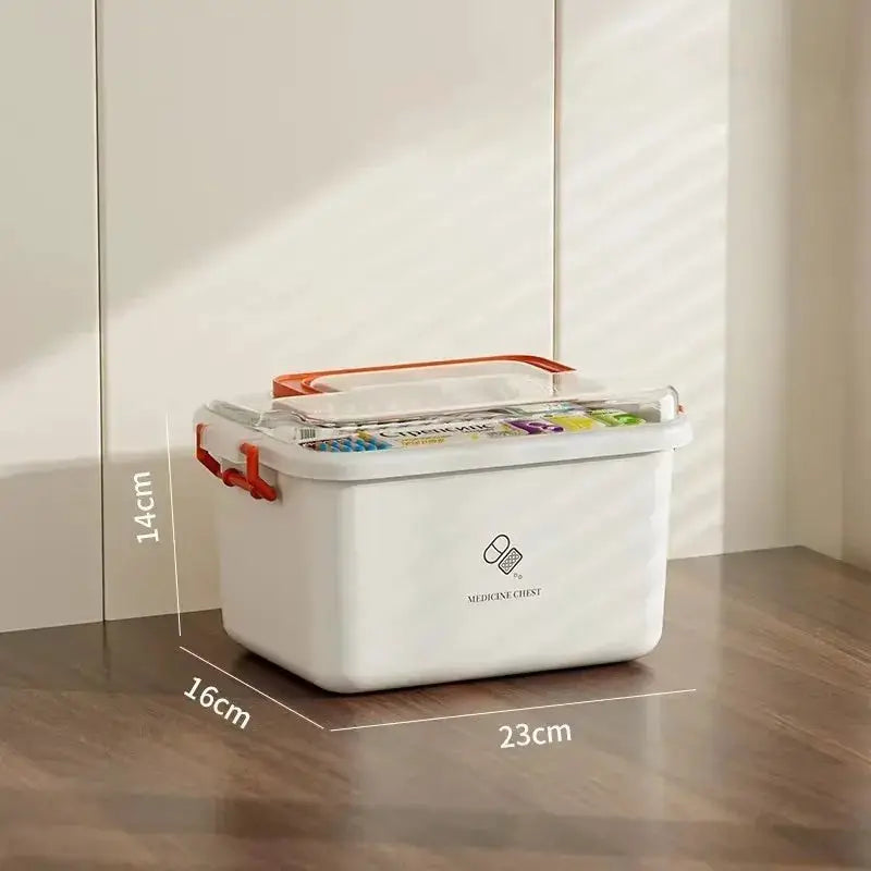 Large Capacity Portable Medicine Box With Multi Layer Storage For Home First Aid And Family Emergency Kit