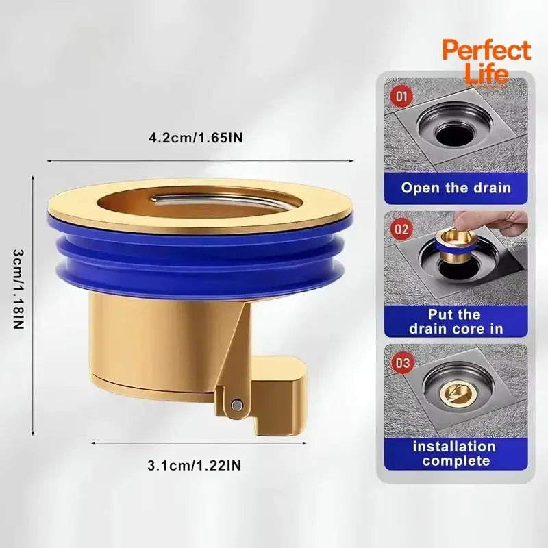 Toilet Shower Copper Floor Drain Core Anti Odor Insect Repellent Self Sealing Backflow Prevention Bathroom Accessory