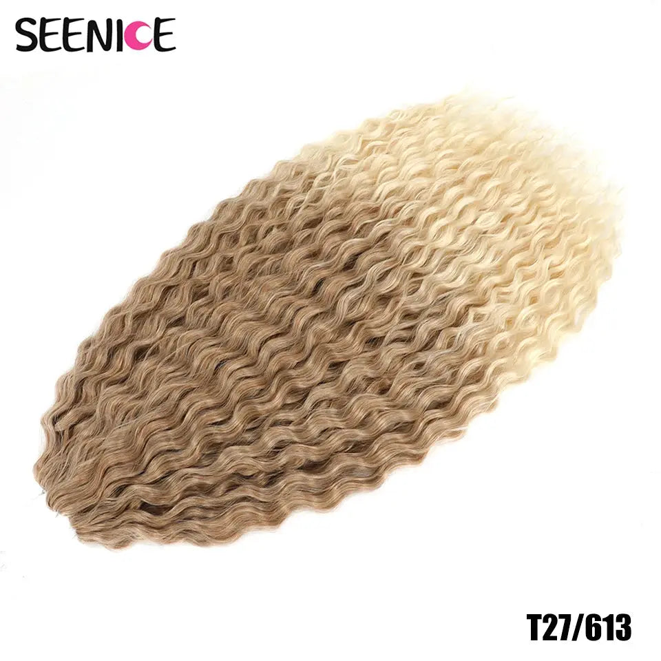 SEENICE Ariel Curl crochet hair extension with ombre blonde water-wave twists, synthetic braids