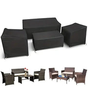 Patio furniture covers 4-piece set, Simples Market, heavy-duty waterproof windproof, for rattan outdoor furniture