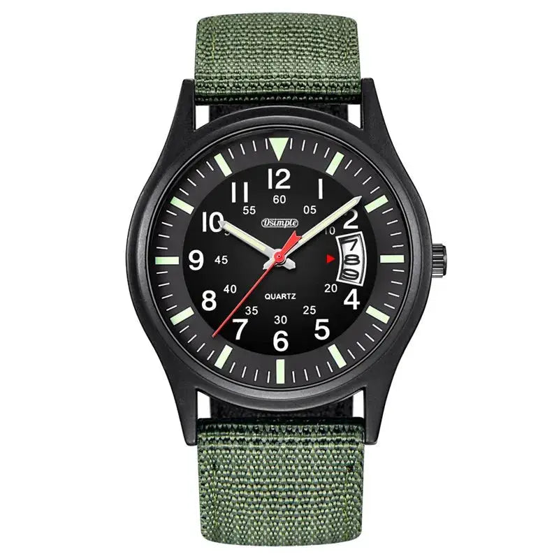 GlobalTime Men Nylon Military Quartz Wristwatch With Date Calendar Luxury Timepiece For Everyday Wear