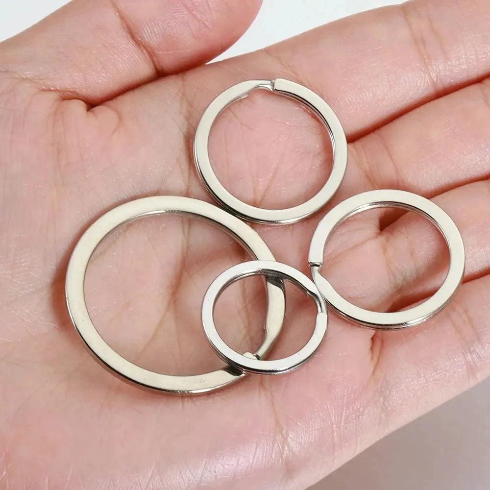 20pcs Stainless Steel Key Rings Set 20mm 25mm 28mm 30mm 35mm Round Split Rings For Jewelry Making And DIY Keychains