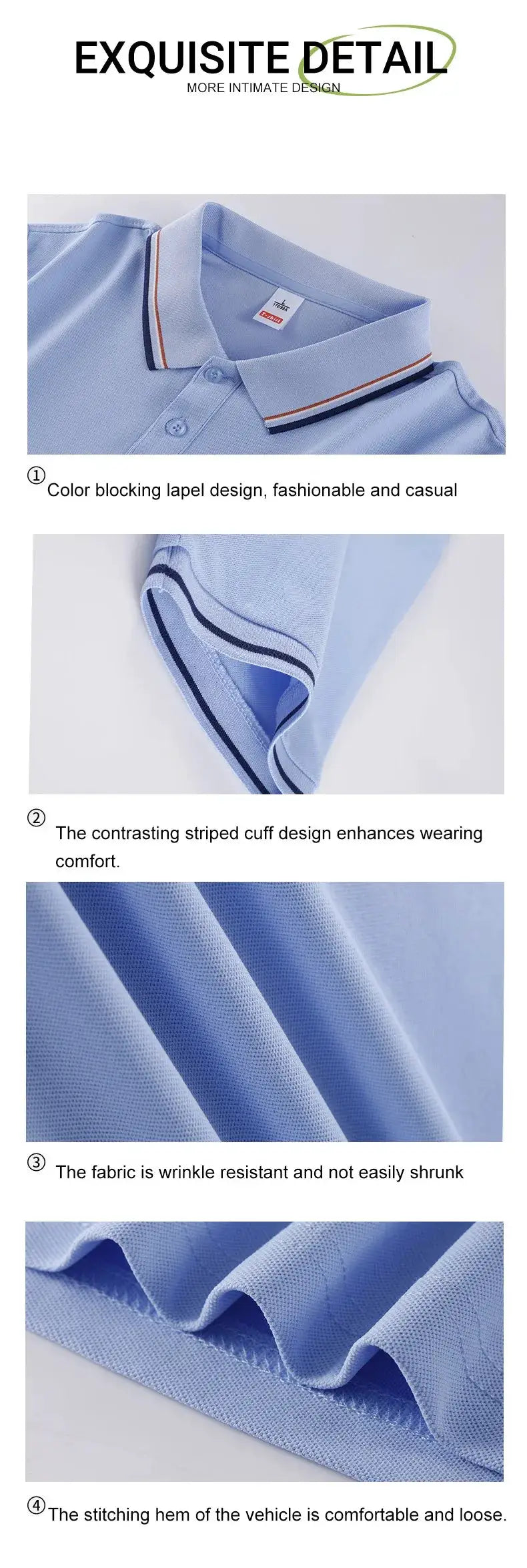 Women Summer Solid Color Stripe Polo Shirt Short Sleeve Streetwear