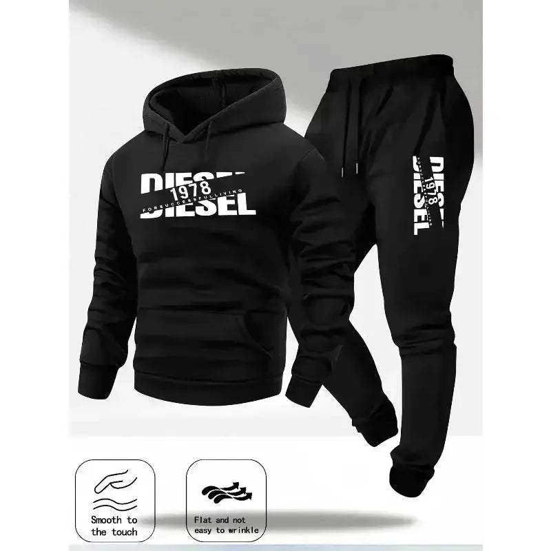 2025 Autumn Winter Hooded Sportswear Two in One Set Hoodie and Pants for Casual Fashion and Comfort