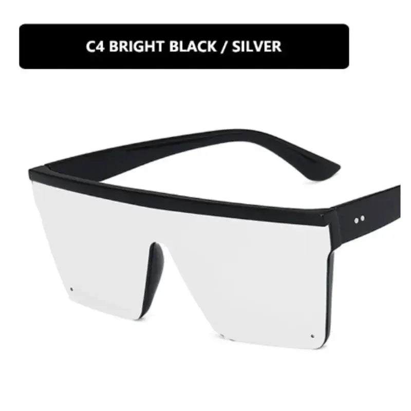 Unisex Large Frame One Piece Sunglasses Retro Style 2024 Trendy Driving Street Photography Eyewear