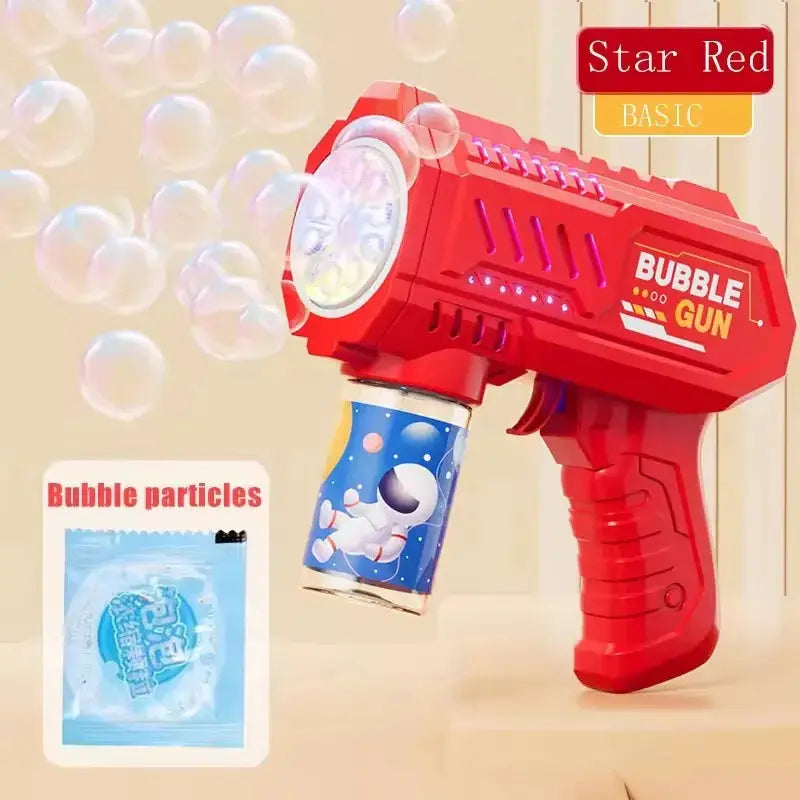 Fully Automatic Bubble Gun Rocket Blower for Kids with Bubble Liquid Endless Outdoor Bubbles Toy Gift