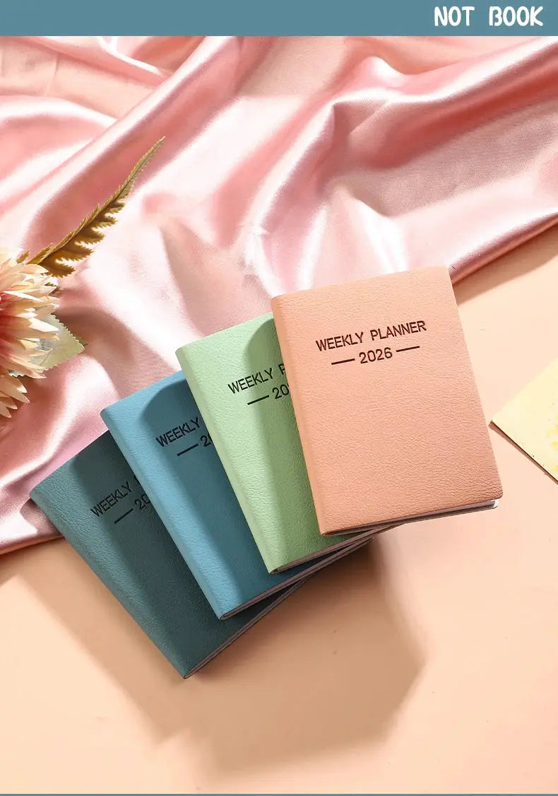 5-pack A7 Morandi PU weekly planners for 2026 with pastel covers
