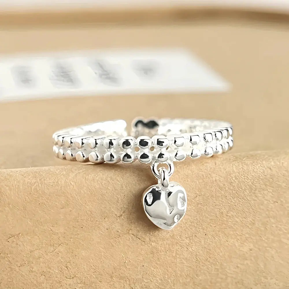 Ventfille 925 Sterling Silver Rings Fashion Hip Hop Vintage Couples Hollow Lines Punk Silver Party Adjustable Jewelry