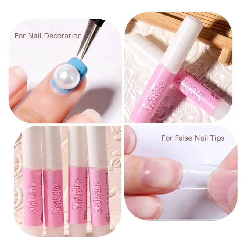 GlamBond Water Based Nail Glue Set For False Nails Press On Acrylic Tips Long Lasting Adhesion