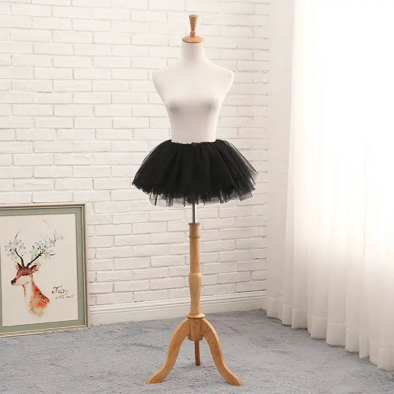 DreamLace Puffy Tulle Underskirt Boneless Petticoat for Women and Girls Lolita Cosplay Ballgown Tutu Dress White Black