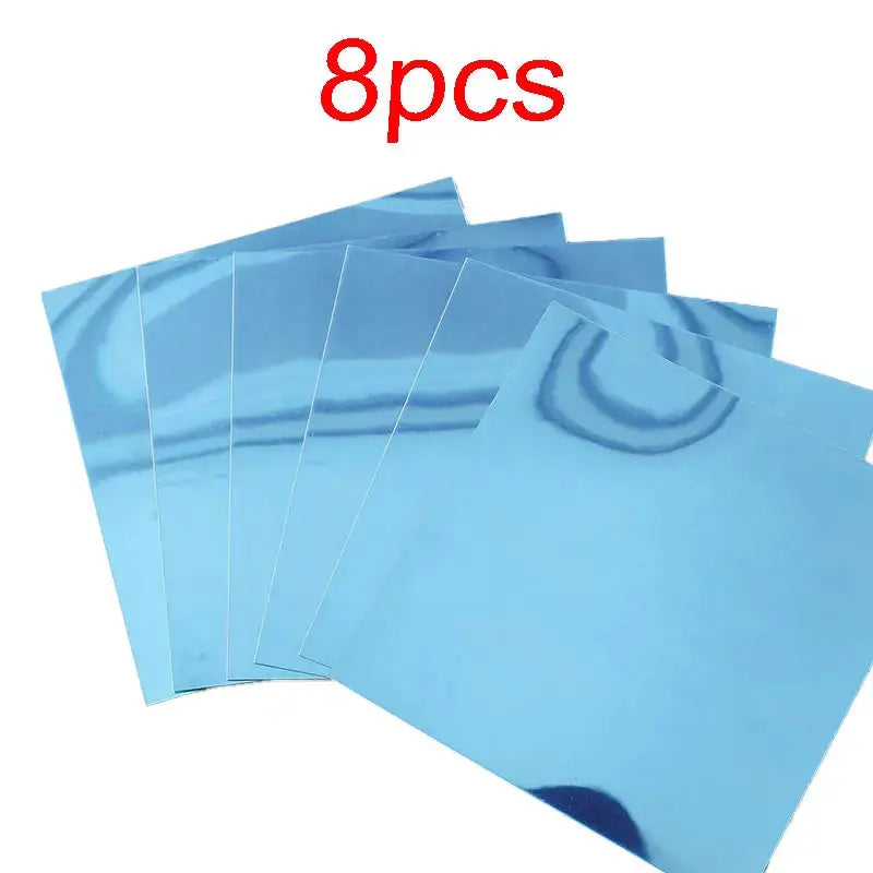 Self-adhesive blue mirror sheets by Simples Market; 8pcs flexible removable wall decor