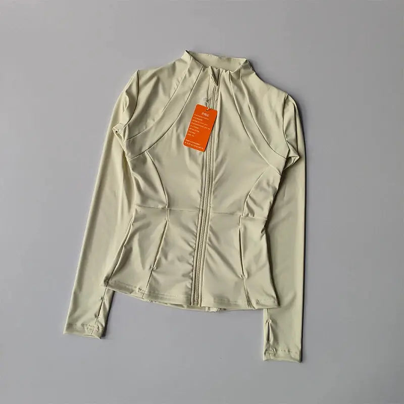 AeroFlex Ladies Slim Fit Zip Sports Jacket With Breathable Warmth For Cold Weather Workouts